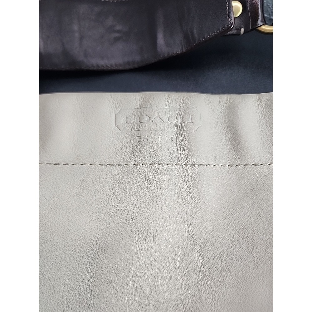 COACH‎ VINTAGE beige cream white leather handbag purse Vintage - Picture 4 of 11